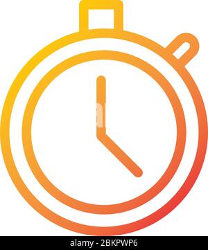 stopwatch time internet web technology interface vector illustration gradient style icon Stock Vector