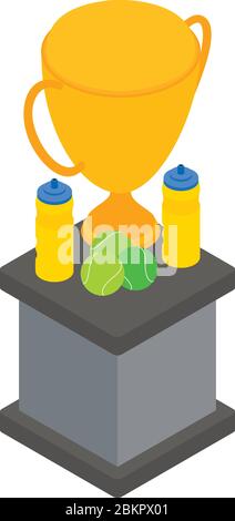 Tennis winner icon, isometric style Stock Vector