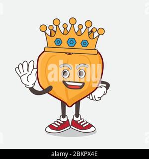An illustration of Eggfruit cartoon mascot character stylized of King on cartoon mascot design Stock Vector