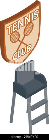 Tennis club icon, isometric style Stock Vector