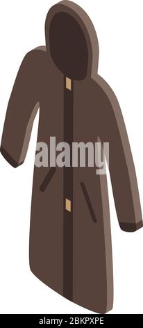Fisherman coat icon, isometric style Stock Vector