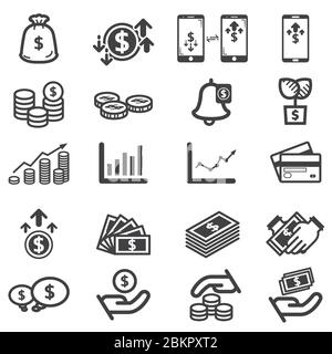 Investment icon vector set.Editable stroke. Stock Vector