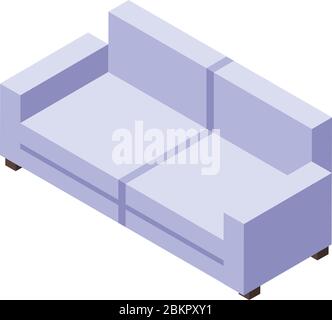 Folding soft sofa icon, isometric style Stock Vector
