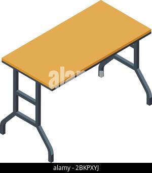 Folding outdoor table icon, isometric style Stock Vector
