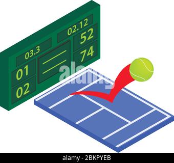 Tennis tournament icon, isometric style Stock Vector