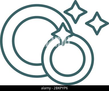 dishes utensils line style icon Stock Vector