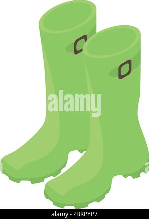 Rubber boots icon, isometric style Stock Vector