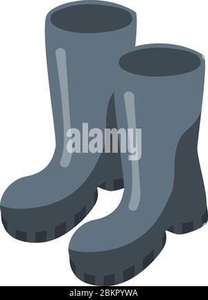 Rainy boots icon, isometric style Stock Vector