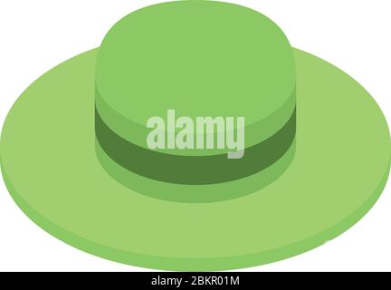 Hunter green hat icon, isometric style Stock Vector