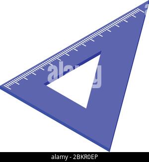 Plastic angle ruler icon, isometric style Stock Vector