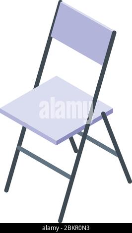 Folding plastic chair icon, isometric style Stock Vector