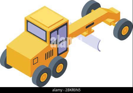 Heavy grader machine icon, isometric style Stock Vector
