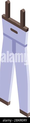 Waterproof fisherman clothes icon, isometric style Stock Vector