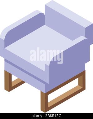 Folding armchair icon, isometric style Stock Vector