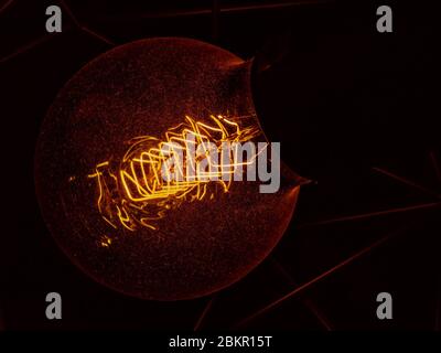 light bulb edison loft incandescent light, dusty flask Stock Photo