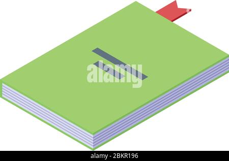 Medicine book icon, isometric style Stock Vector