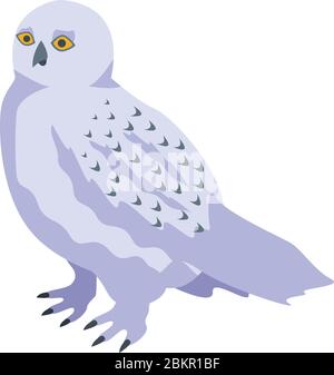 White owl icon, isometric style Stock Vector