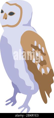 Cute owl icon, isometric style Stock Vector