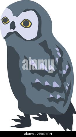 Black owl icon, isometric style Stock Vector