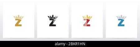 Royal Crown On Letter Logo Design Z Stock Vector