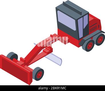 Grader machine icon, isometric style Stock Vector