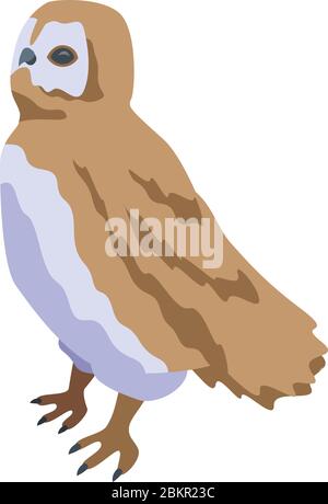 Nature owl icon, isometric style Stock Vector