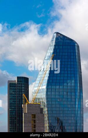 The London skyline showing the unusual shape of the One Blackfriars building also known as The Vase designed by Simpson Haugh and Partners. Stock Photo