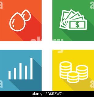 Investment flat icon vector. Design in square shape. Stock Vector