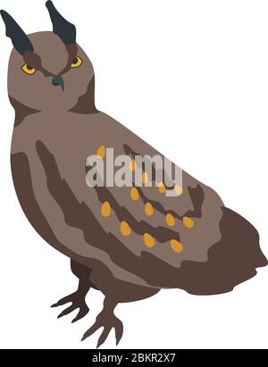 Wild owl icon, isometric style Stock Vector
