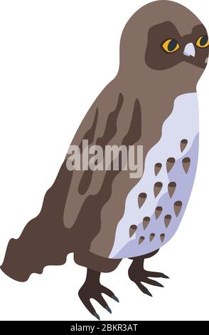 Forest owl icon, isometric style Stock Vector