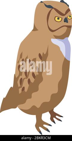 Owl bird icon, isometric style Stock Vector