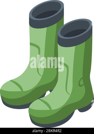 Fisherman boots icon, isometric style Stock Vector