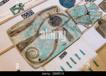 Egypt, Cairo, Egyptian museum of Cairo, amulets, Eye of Horus, udjat eye Stock Photo