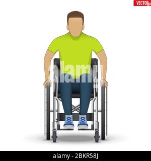Disabled man in wheelchair Stock Vector