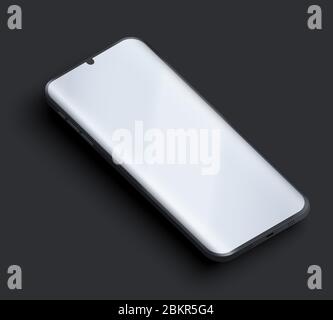 Smartphone with notch presentation mockup Stock Vector