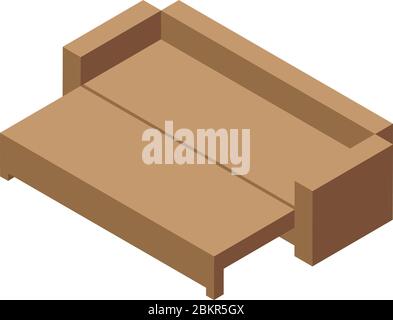 Folding sofa icon, isometric style Stock Vector