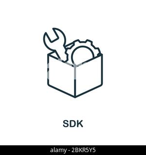 Sdk icon from production management collection. Simple line Sdk icon for templates, web design and infographics Stock Vector