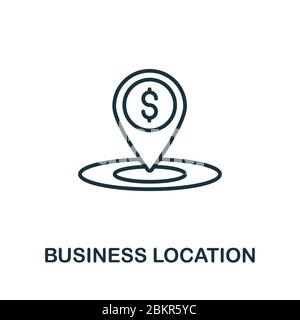 Business Location icon from production management collection. Simple line Business Location icon for templates, web design and infographics Stock Vector