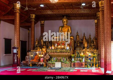 Laos, Luang Prabang city classified UNESCO world heritage, Wat Xieng Thong temple Stock Photo