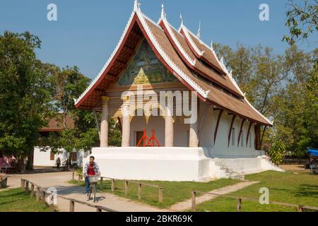 Laos, Luang Prabang city classified UNESCO world heritage, Vat Aham temple Stock Photo