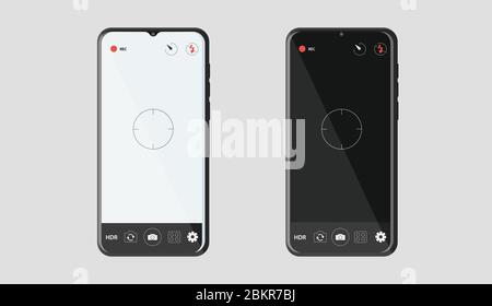 Interface photo camera viewfinder. Smartphone digital camera image capture function. Stock Vector