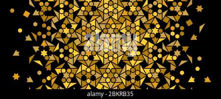 Luxury and rich arabic pattern. Vector random mosaic . Arabesque vector seamless pattern. Geometric halftone texture with color tile disintegration