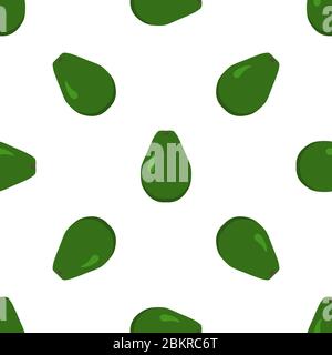Illustration on theme big colored seamless avocado, bright fruit pattern for seal. Fruit pattern consisting of beautiful seamless repeat avocado. Simp Stock Vector