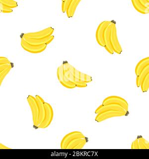 Illustration on theme big colored seamless banana, bright fruit pattern for seal. Fruit pattern consisting of beautiful seamless repeat banana. Simple Stock Vector