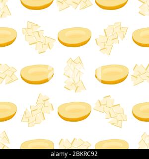 Illustration on theme big colored seamless melon, bright fruit pattern for seal. Fruit pattern consisting of beautiful seamless repeat melon. Simple c Stock Vector