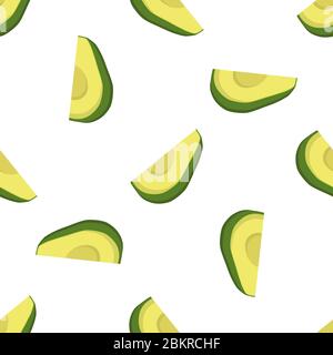 Illustration on theme big colored seamless avocado, bright fruit pattern for seal. Fruit pattern consisting of beautiful seamless repeat avocado. Simp Stock Vector
