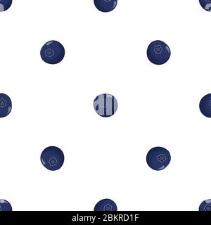 Theme big colored seamless blueberry, bright berry pattern for seal. Berry pattern consisting of beautiful seamless repeat blueberry. Simple colorful Stock Vector