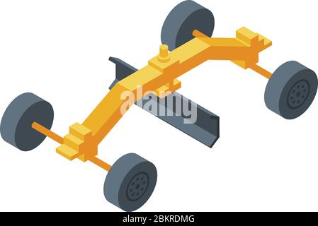 Grader machine demolition icon, isometric style Stock Vector
