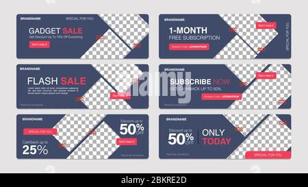 Sale template collection for promotion sale. Editable banner for social media post, website and internet ads. Stock Vector