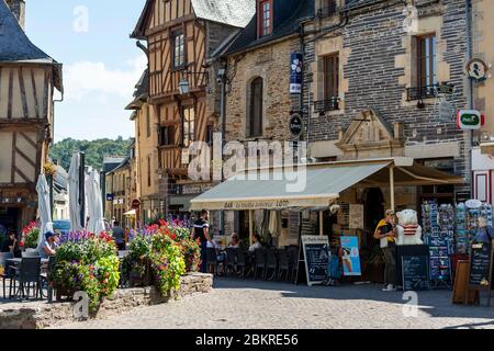France, Morbihan, Malestroit, Bouffay square Stock Photo